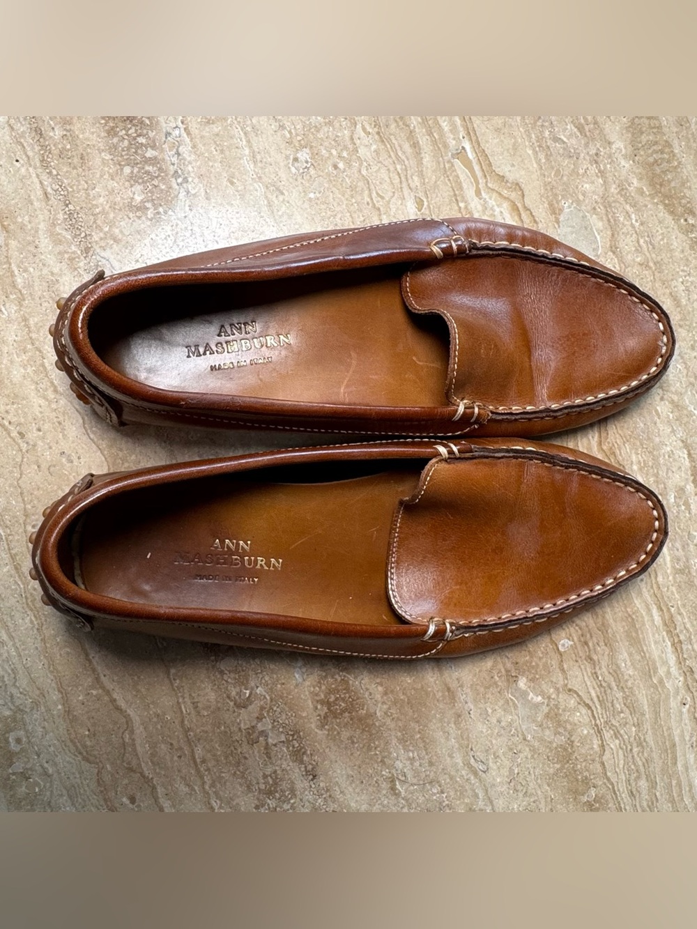 ANN MASHBURN - Brown Genuine Leather Driving Loafers - Picture 2 of 5